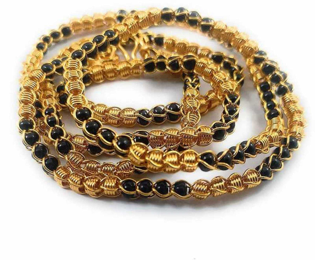Gold-Toned & Black Brass Gold-Plated Chain