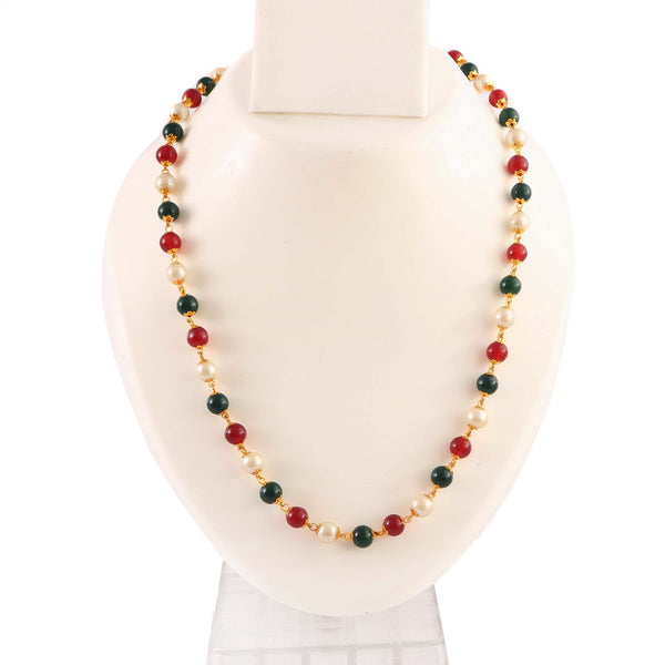 Jewar Mandi Gold Plated multicolor motor mala chain