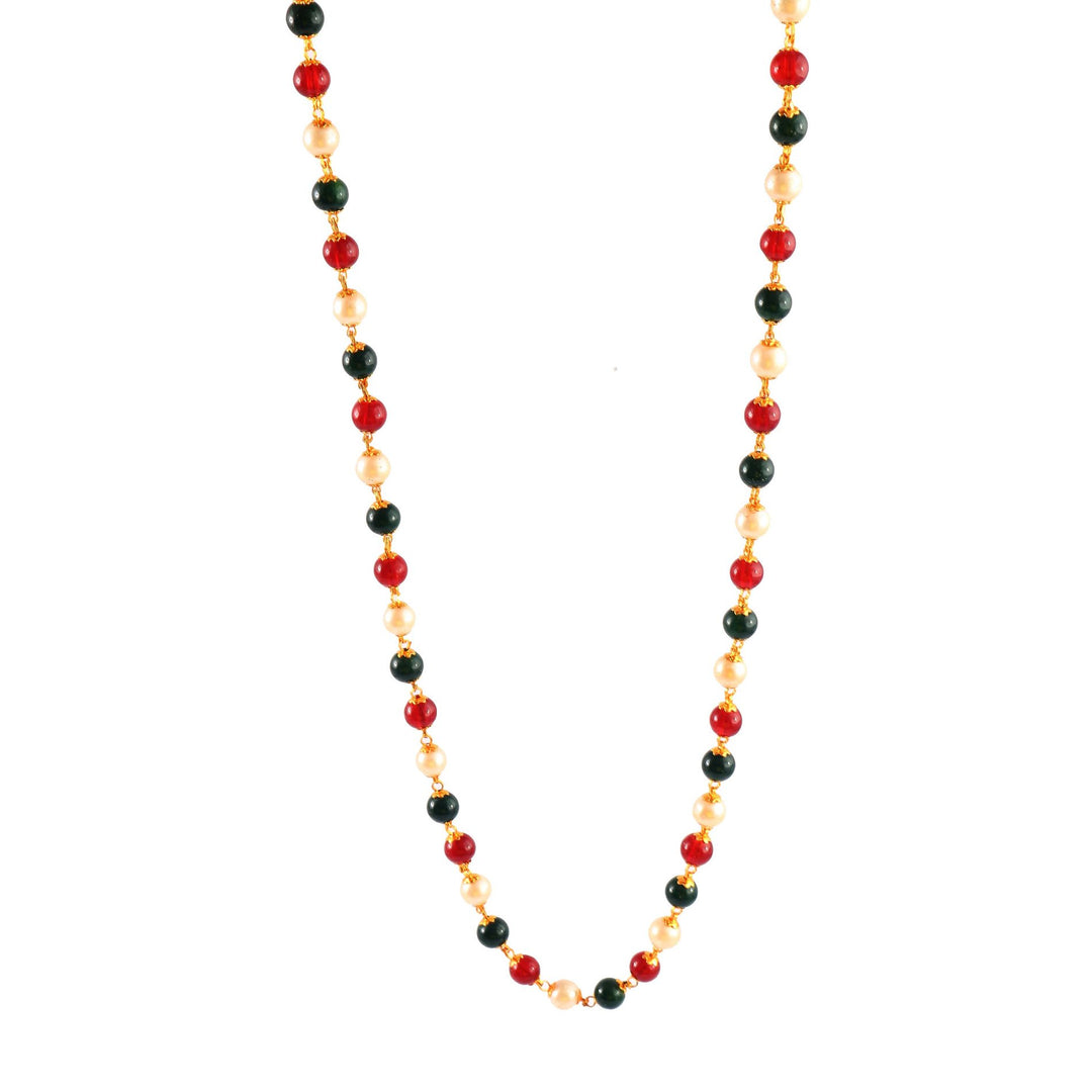 Jewar Mandi Gold Plated multicolor motor mala chain
