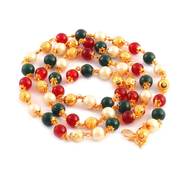 Jewar Mandi Gold Plated multicolor motor mala chain