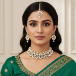Load image into Gallery viewer, Antique Kundan &amp; Pearl Work Choker With Tika For Women
