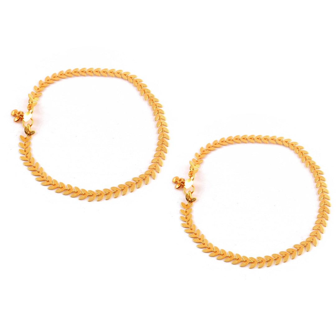 Gold Plated Leaf Design Anklet