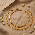 Load image into Gallery viewer, Gold Plated Leaf Design Anklet
