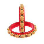 Load image into Gallery viewer, Multicolor Gold Plated Ad Handmade Meena Back Side Seep Work Bangle For Women
