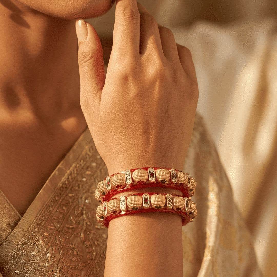 Multicolor Gold Plated Ad Handmade Meena Back Side Seep Work Bangle For Women