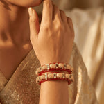 Load image into Gallery viewer, Multicolor Gold Plated Ad Handmade Meena Back Side Seep Work Bangle For Women
