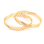Load image into Gallery viewer, Set of 2 Gold Plated Silver Glitter Brass Bangle
