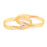 Load image into Gallery viewer, Set of 2 Gold Plated Silver Glitter Brass Bangle
