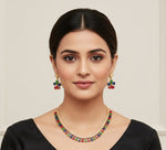 Load image into Gallery viewer, Gold-Plated Americn Diamond Studded Jewellery Set
