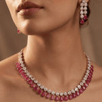 Load image into Gallery viewer, Gold and Silver Plated  American Diamond and Cubic Zirconia Jewelry Set
