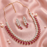 Load image into Gallery viewer, Gold and Silver Plated  American Diamond and Cubic Zirconia Jewelry Set
