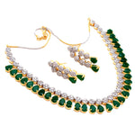 Load image into Gallery viewer, Gold and Silver Plated  American Diamond and Cubic Zirconia Jewelry Set
