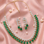 Load image into Gallery viewer, Gold and Silver Plated  American Diamond and Cubic Zirconia Jewelry Set
