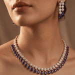 Load image into Gallery viewer, Gold and Silver Plated  American Diamond and Cubic Zirconia Jewelry Set
