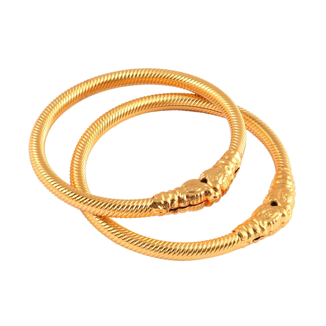 Gold Plated Kada Lion Design Kada For Women (2 Piece)