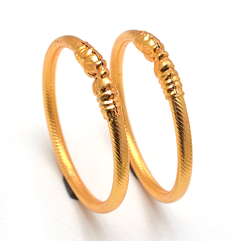 Gold Plated Kada Lion Design Kada For Women (2 Piece)