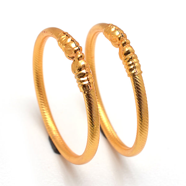 Gold Plated Kada Lion Design Kada For Women (2 Piece)