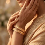 Load image into Gallery viewer, Gold Plated Leaf Design Bangles For Women (2 Piece)
