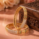 Load image into Gallery viewer, Gold Plated Handmade Meena Work Bangle For Women (2 Piece)
