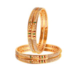 Load image into Gallery viewer, Gold Plated 4 Piece Ad Handmade Meena Work Bangle For Women (4 Piece)
