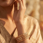 Load image into Gallery viewer, Gold Plated 4 Piece Ad Handmade Meena Work Bangle For Women (4 Piece)
