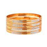 Load image into Gallery viewer, White &amp; Gold Two Tone Gold Plated Bangle For Women
