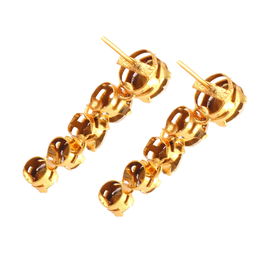 Gold-Plated White AD-Studded Jewellery Set