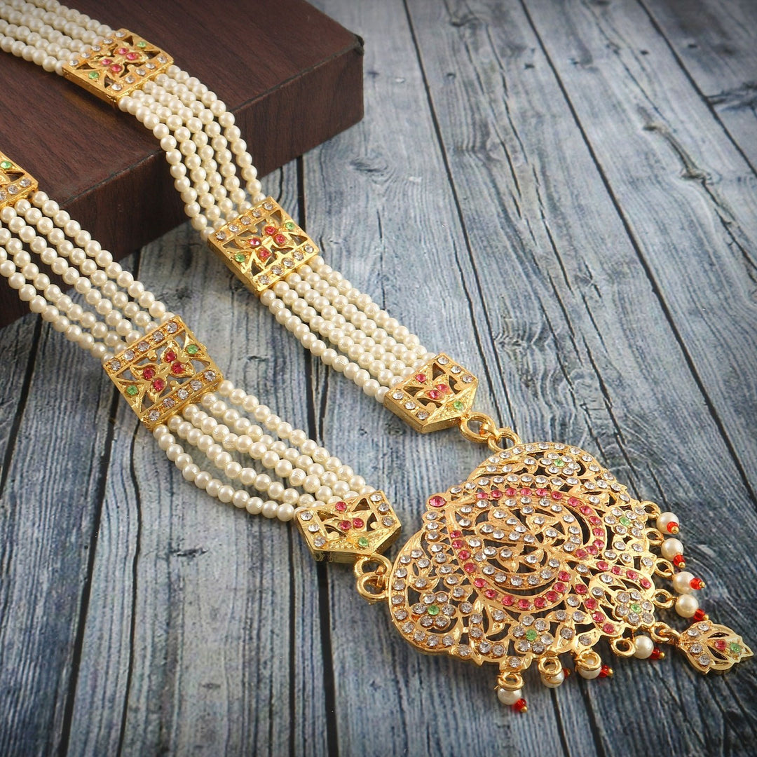 White & Gold Multi Gemstone Jewelry For Women
