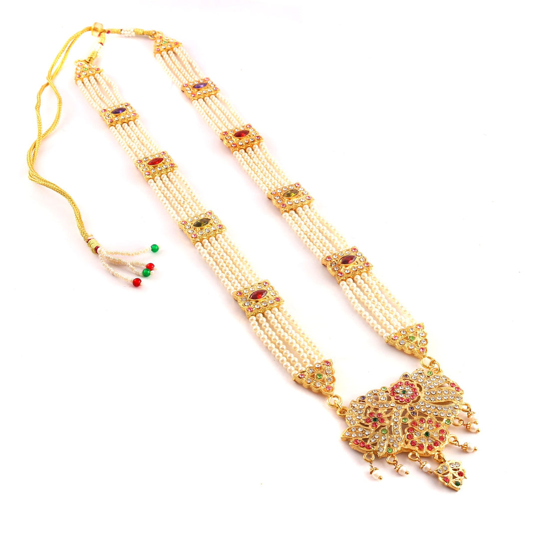 White & Gold Multi Gemstone Jewelry For Women