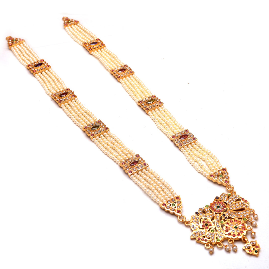 White & Gold Multi Gemstone Jewelry For Women