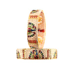 Load image into Gallery viewer, White Peacock Design Handmade Meena Work Gold Plated Bangle For Women
