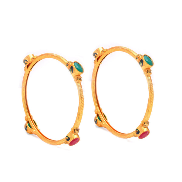Gold Plated Peacock Work Bangle For Women
