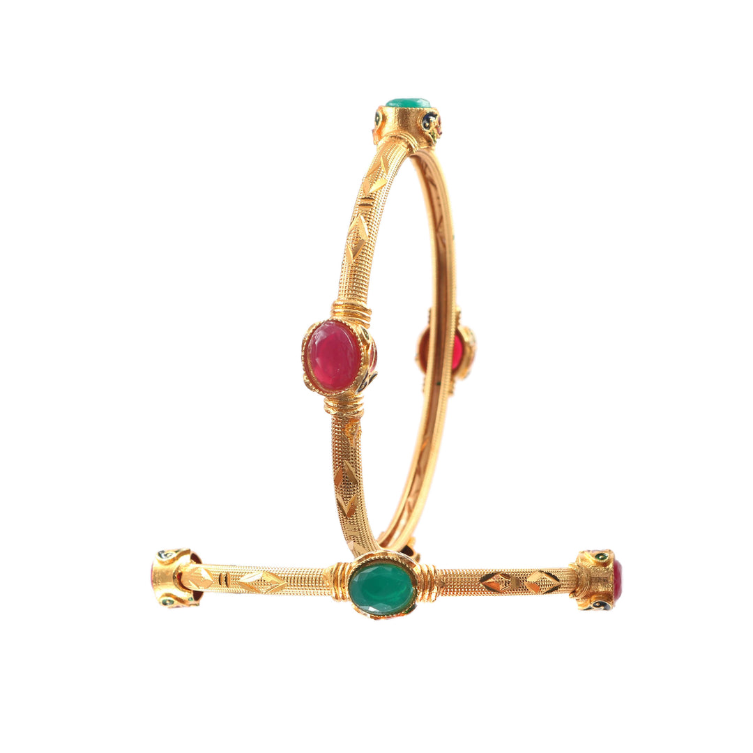 Gold Plated Peacock Work Bangle For Women