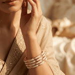 Load image into Gallery viewer, White Pearl Gold Plated Bangle For Women
