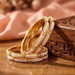 Load image into Gallery viewer, White Pearl Gold Plated Bangle For Women
