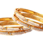 Load image into Gallery viewer, White Pearl Gold Plated Bangle For Women
