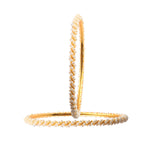 Load image into Gallery viewer, Elegant Handcrafted Set of 2 Pearl-Studded Gold-Plated Bangles
