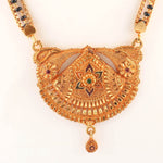 Load image into Gallery viewer, Gold Plated Handmade Meena Work Geru Black Beads Mangalsutra For Women
