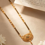Load image into Gallery viewer, Gold Plated Handmade Meena Work Geru Black Beads Mangalsutra For Women
