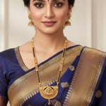 Load image into Gallery viewer, Gold Plated Handmade Meena Work Geru Black Beads Mangalsutra For Women

