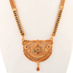 Load image into Gallery viewer, Gold Plated Handmade Meena Work Geru Black Beads Mangalsutra For Women
