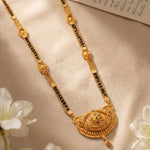 Load image into Gallery viewer, Gold Plated Handmade Meena Work Geru Black Beads Mangalsutra For Women
