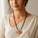 Load image into Gallery viewer, Gold Plated Handmade Meena Work Geru Black Beads Mangalsutra For Women
