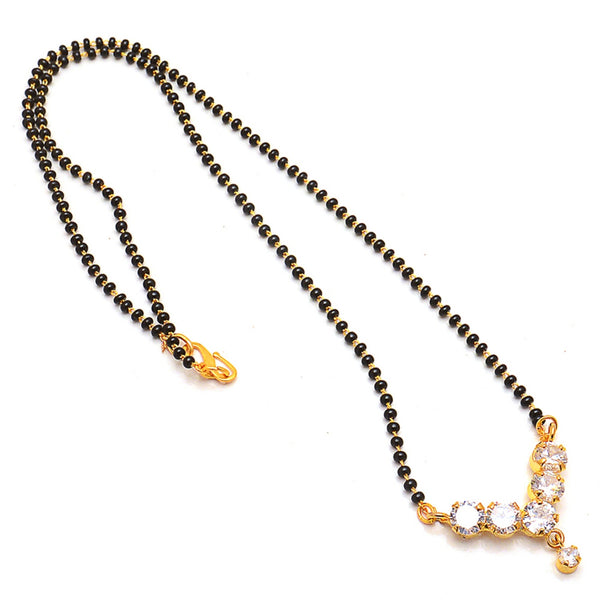 Gold Plated Black Beads Mangalsutra Women
