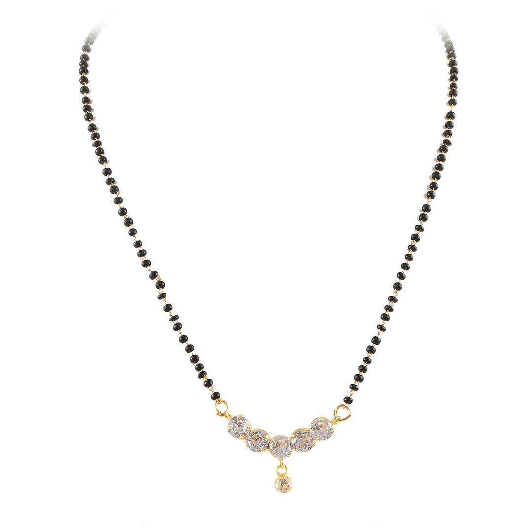Gold Plated Black Beads Mangalsutra Women