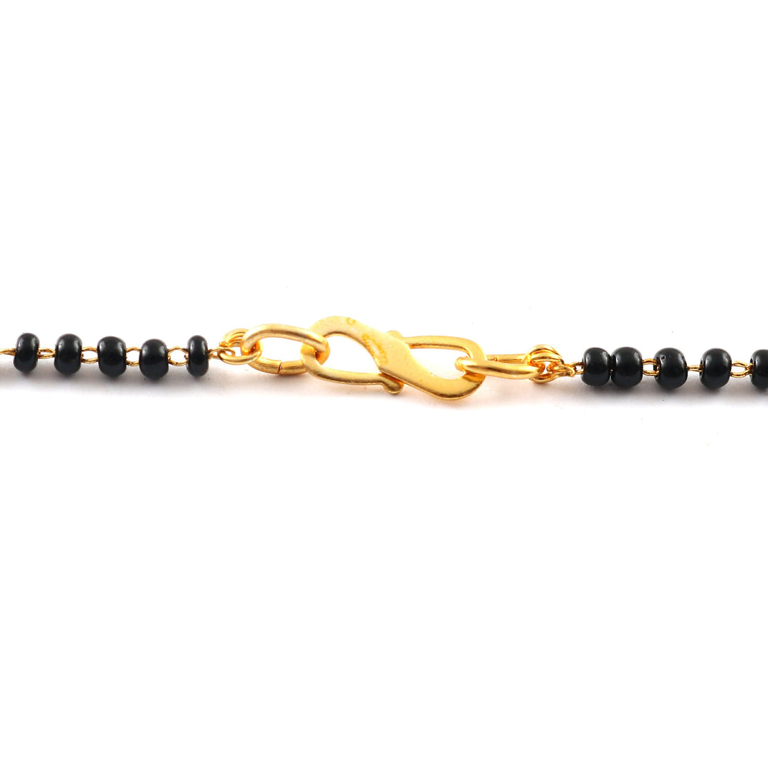 Gold Plated Black Beads Mangalsutra Women