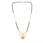 Load image into Gallery viewer, Silver &amp; Gold Plated Black Beads Mangalsutra Women
