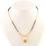 Load image into Gallery viewer, Silver &amp; Gold Plated Black Beads Mangalsutra Women
