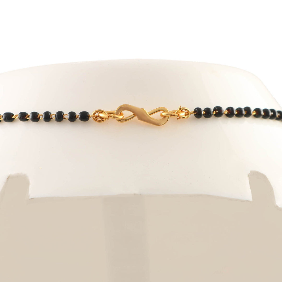 Gold Plated Black Beads Mangalsutra Women