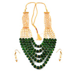 Load image into Gallery viewer, Multi String Five Layered Handmade Beaded Long Necklace Set
